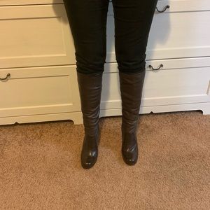 Coach tall dark brown leather boots with heel 7